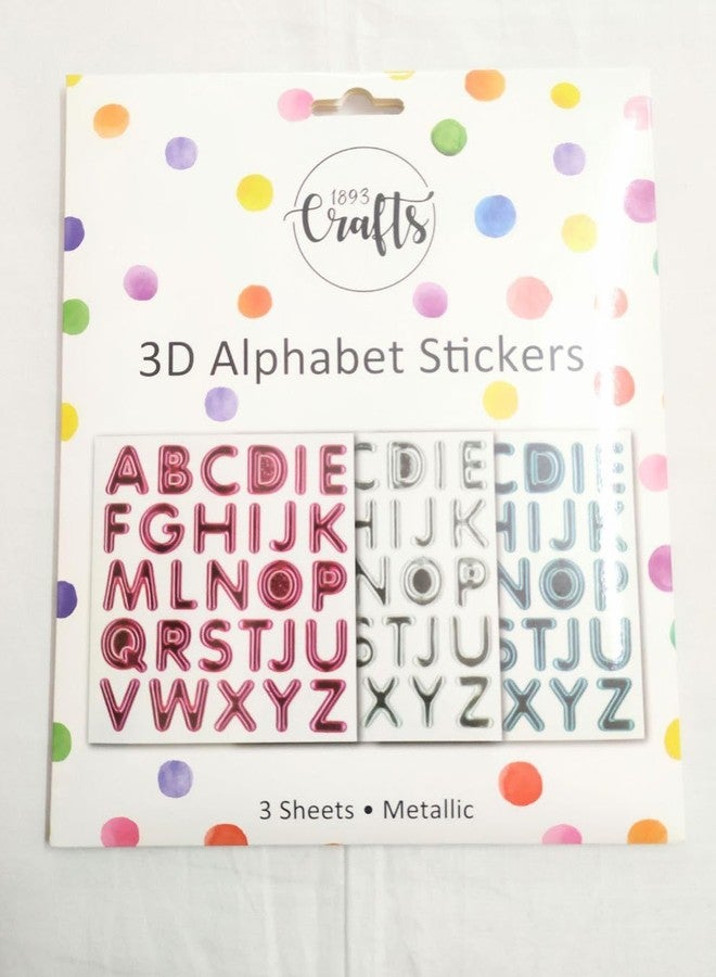 Brikshi 3D Metallic Colored Alphabet Stickers Multi-Color Decorative Stickers for Crafts,DIY, and Scrapbooking Projects (Set of 1) - Image 4